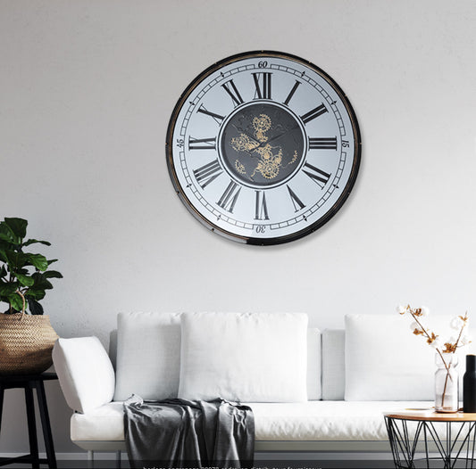 Gear clock with mirror