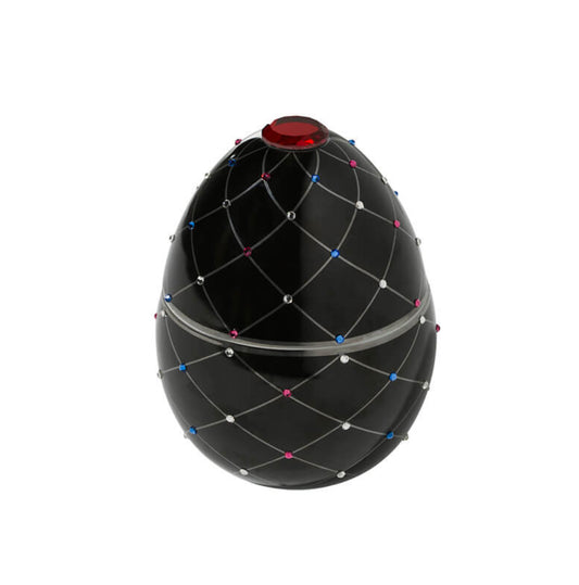 Premium Black Egg with Silver Lattice