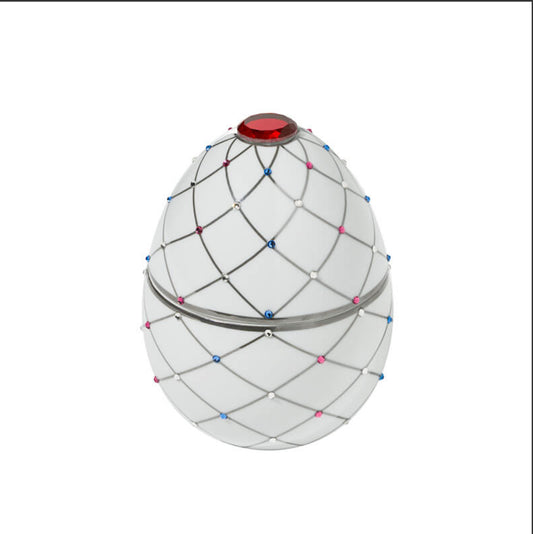 Premium White Egg with Silver Lattice