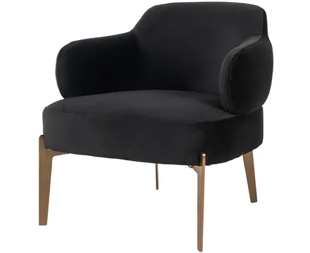 Venus anthracite velvet armchair