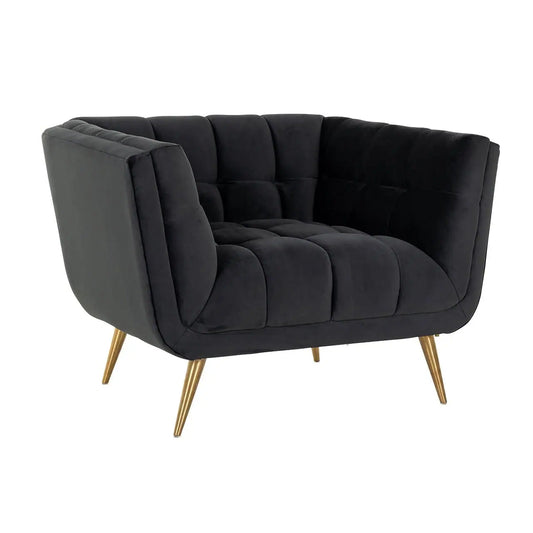 Huxley Antraciet velvet armchair